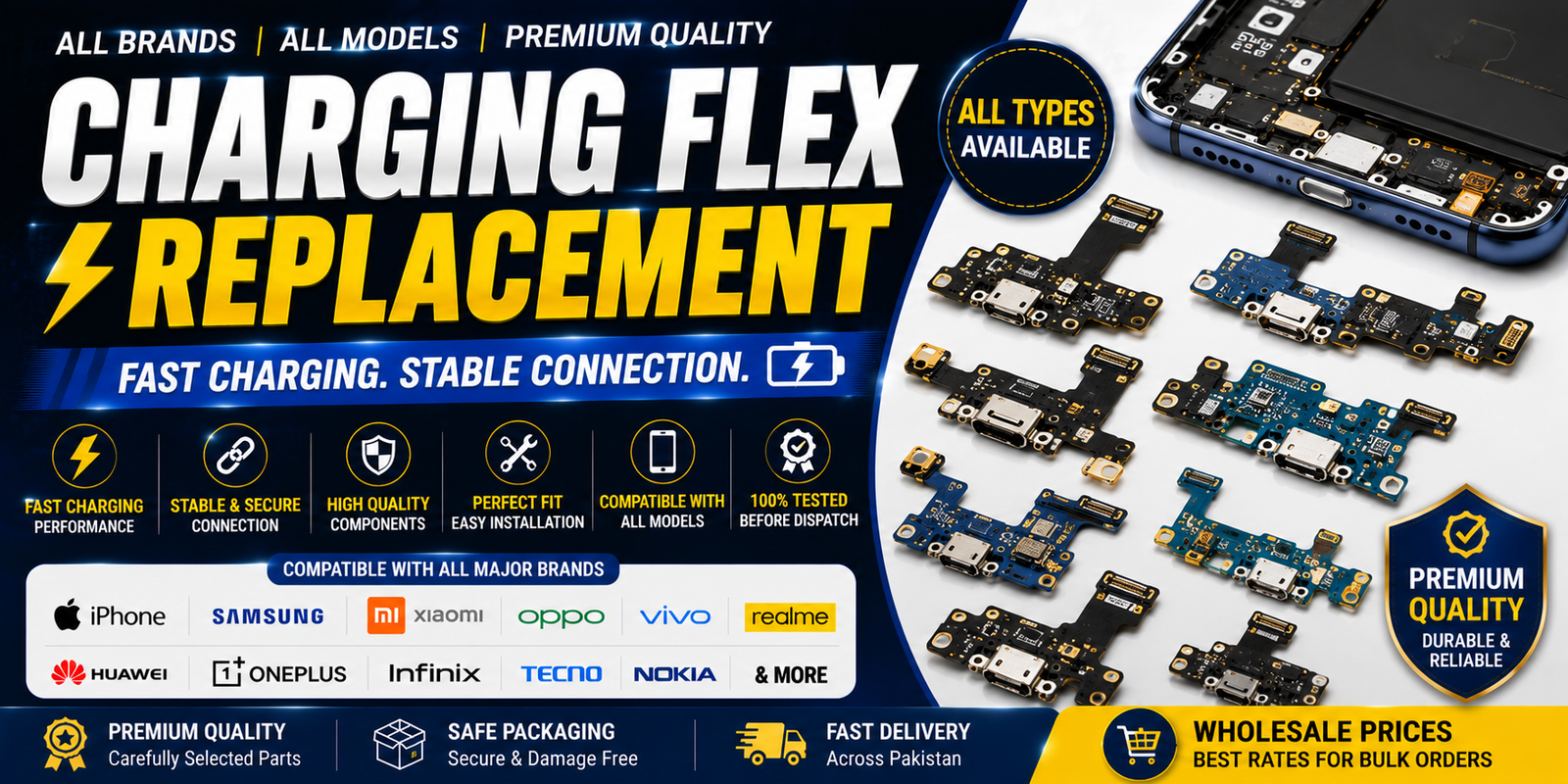 Charging Flex Replacement for All Brands | PhoneParts.pk