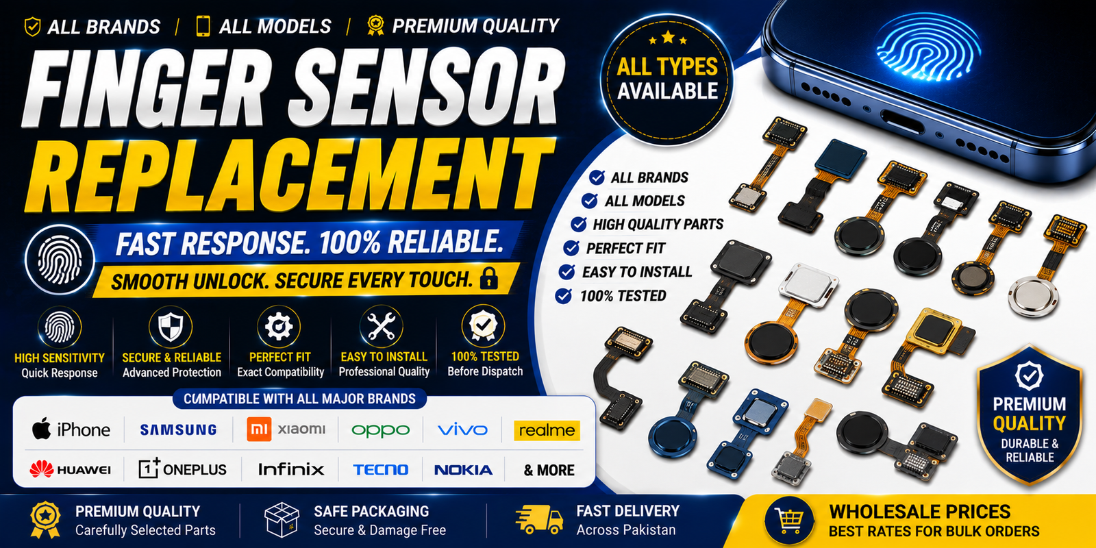 Finger Sensor Replacement for All Brands | PhoneParts.pk